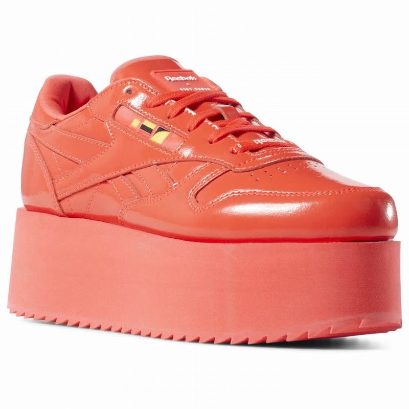 Tenisi Reebok Classic Leather Triple Platform X Gigi Hadid Dama Portocalii Romania KZ3896WV